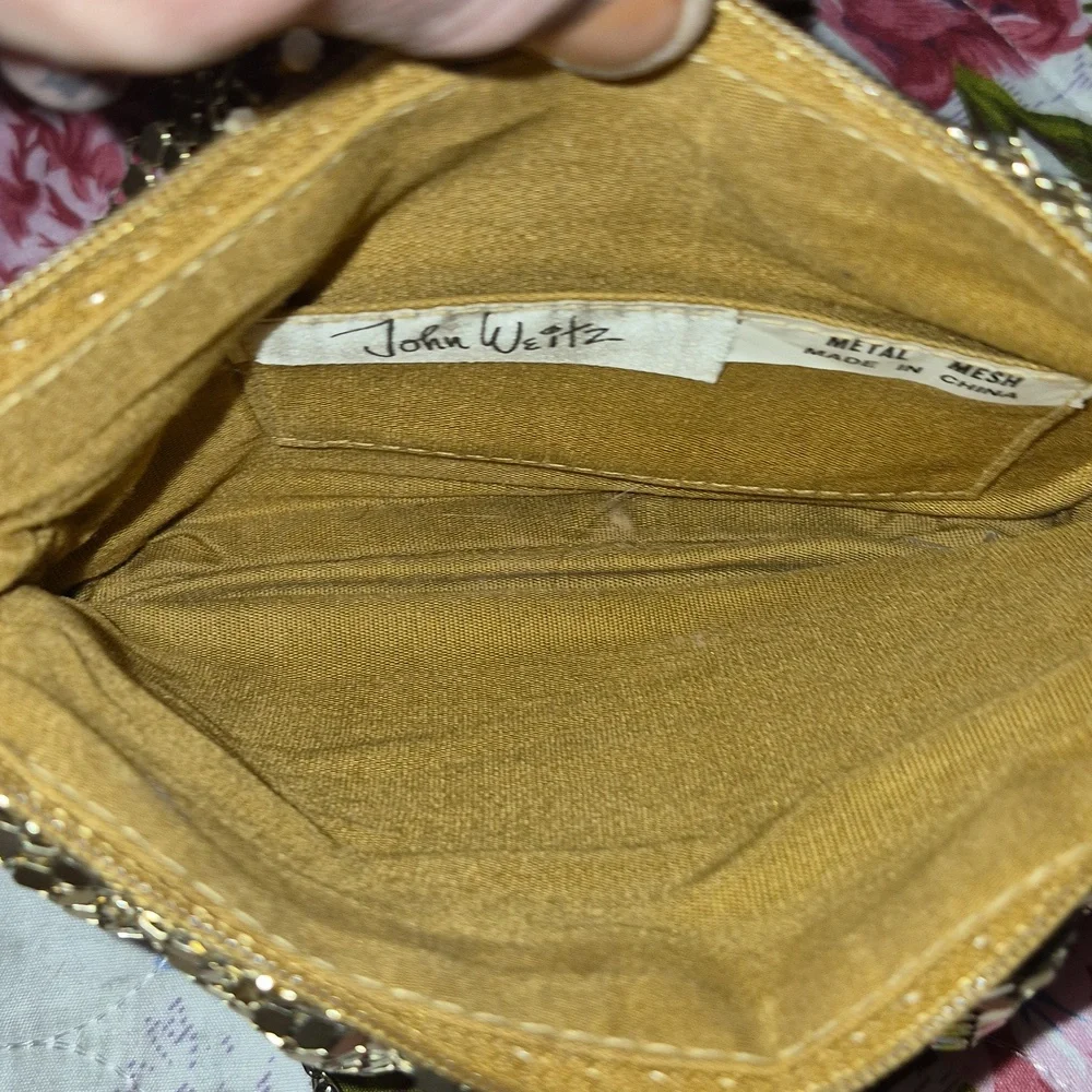 Vintage John Weitz Gold Metal Mesh Evening Chain Strap Bag
